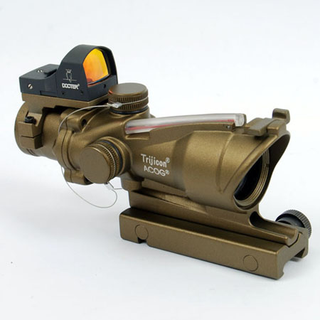 Tactical TA31 ACOG 4X32 Rifle Scope with Auto Red Dot tan